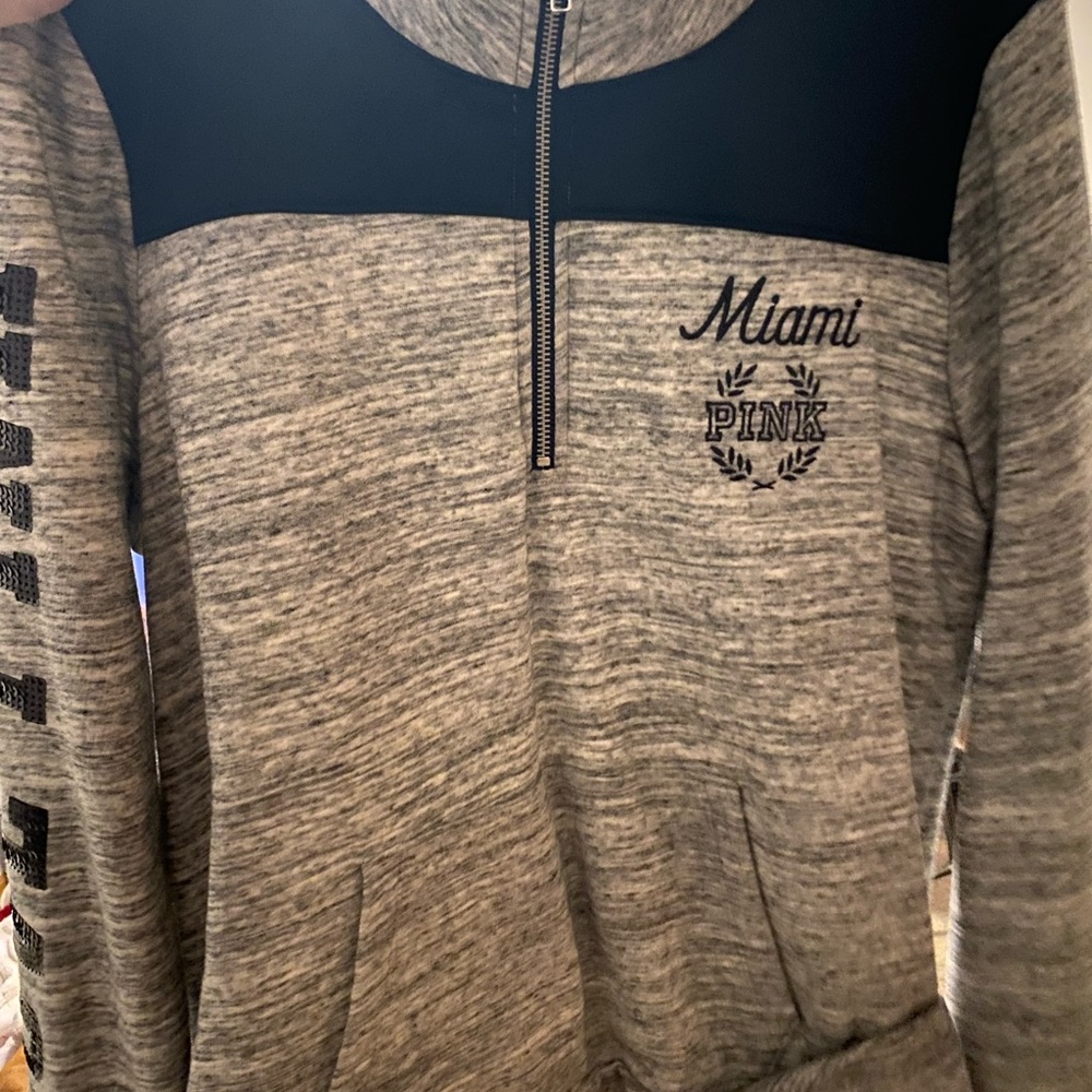Victoria’s Secret pink “Miami” sweatshirt grey and black size large